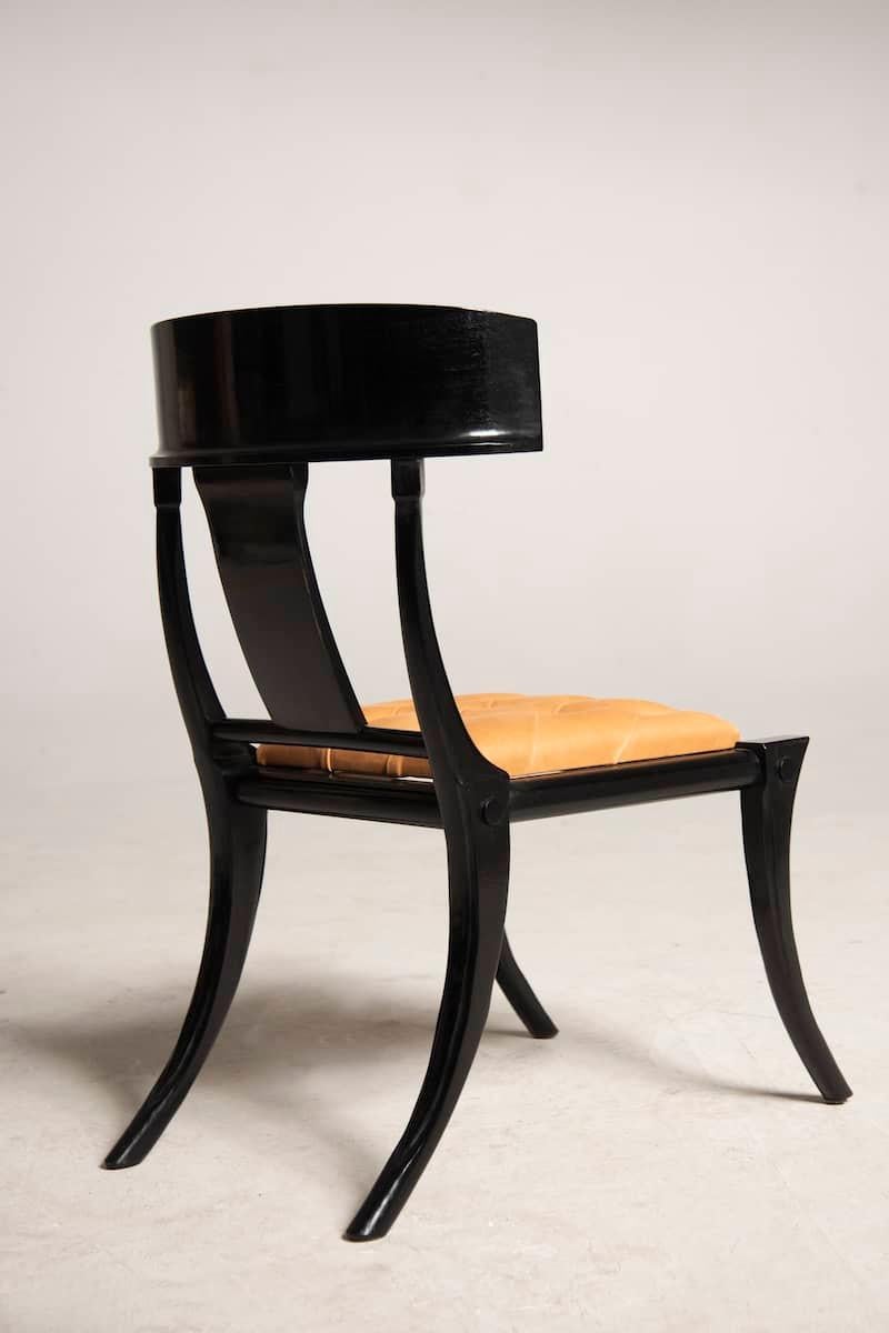 Klismos black chair For Sale 4