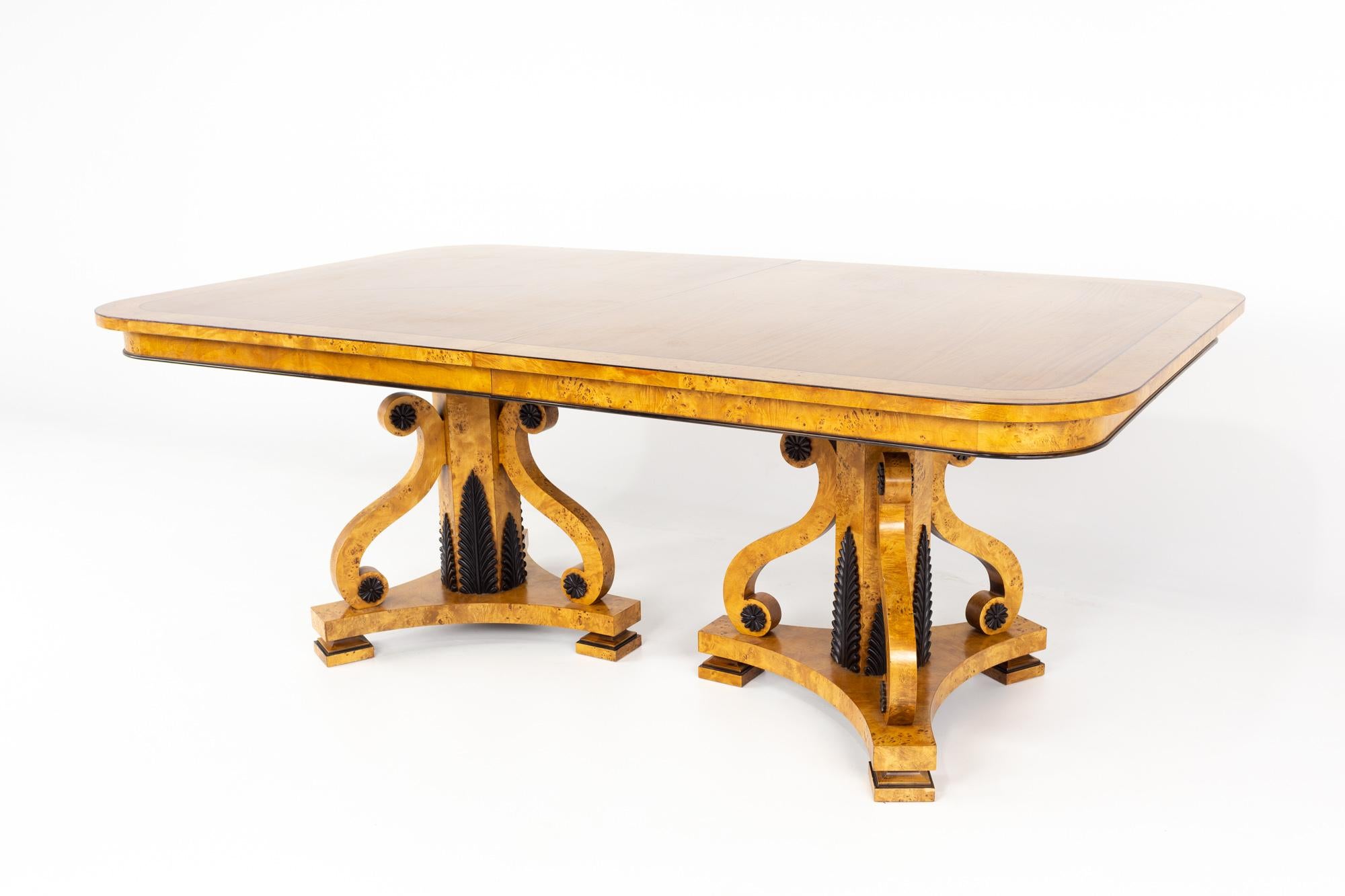 Klismos Collection by Baker Furniture Neoclassical Dining Table-3 Leaves In Good Condition For Sale In Countryside, IL