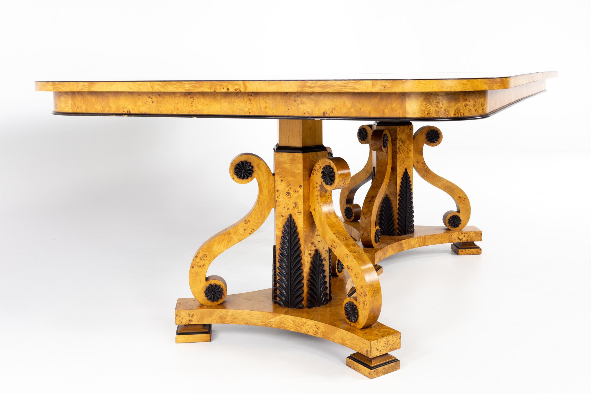 Contemporary Klismos Collection by Baker Furniture Neoclassical Dining Table-3 Leaves