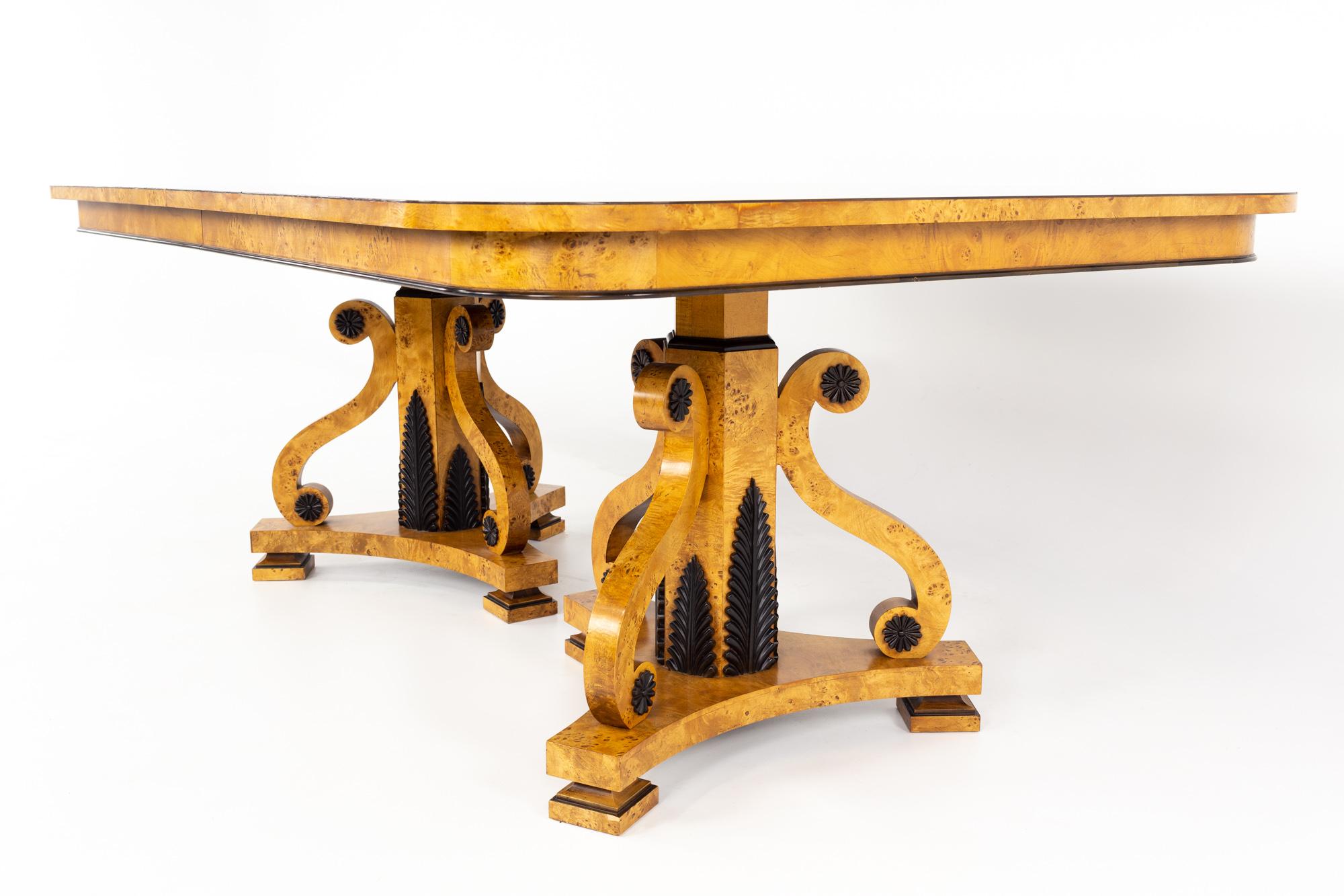 Wood Klismos Collection by Baker Furniture Neoclassical Dining Table-3 Leaves