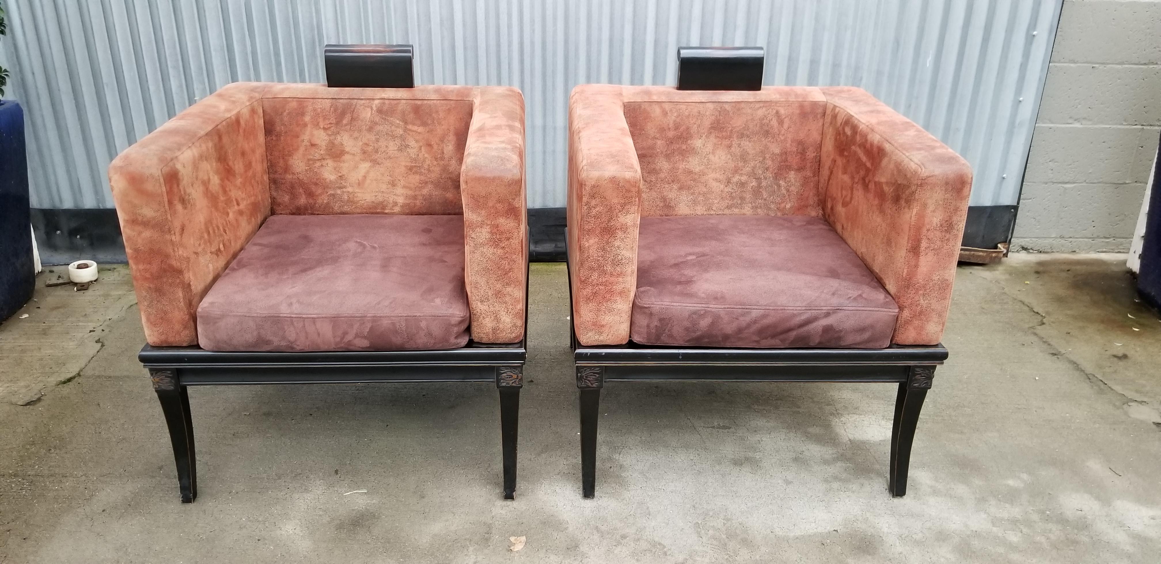 Klismos Cube Lounge Chairs In Good Condition In Fulton, CA