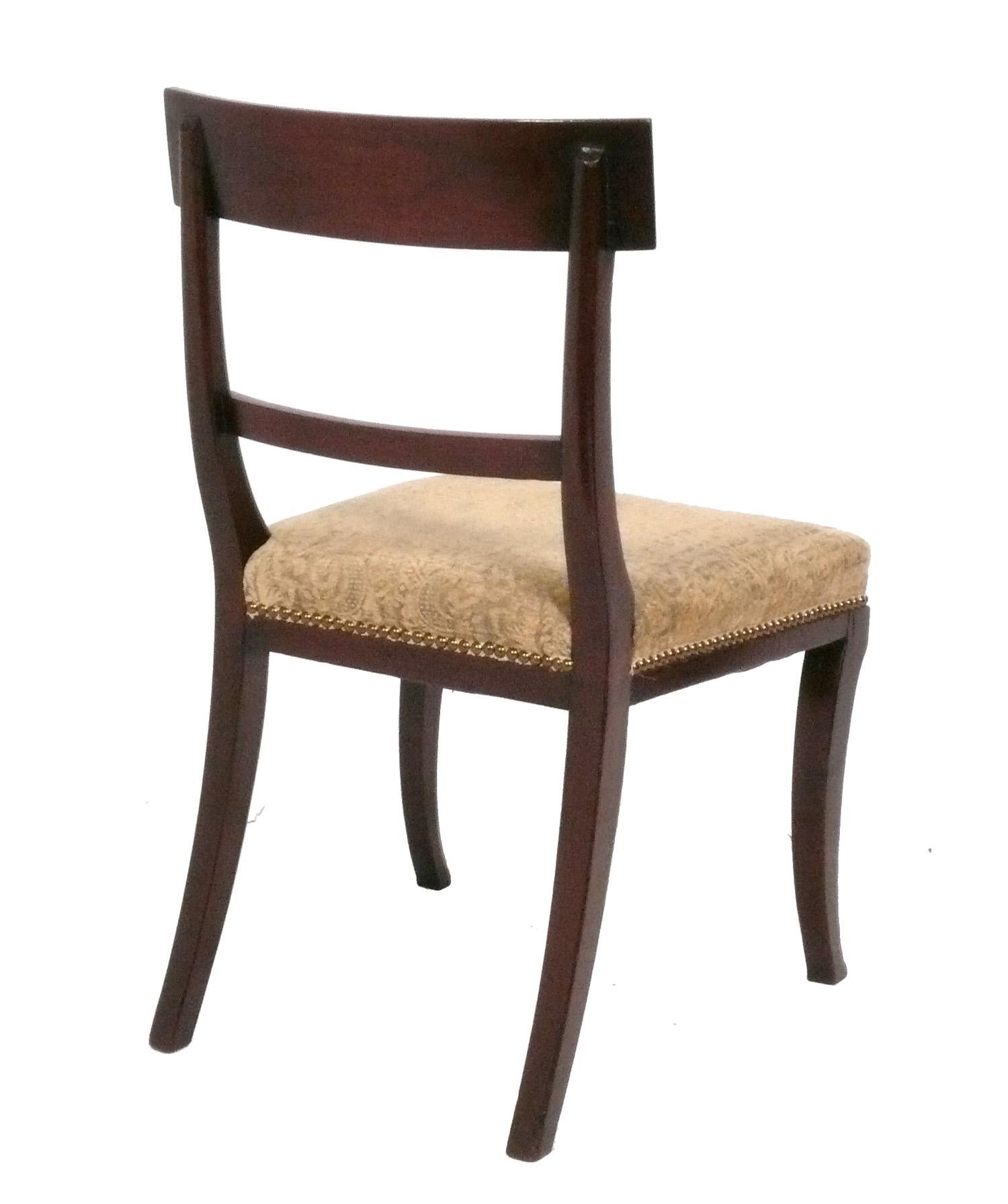 Upholstery Elegant Klismos Dining Chairs Set of Eight