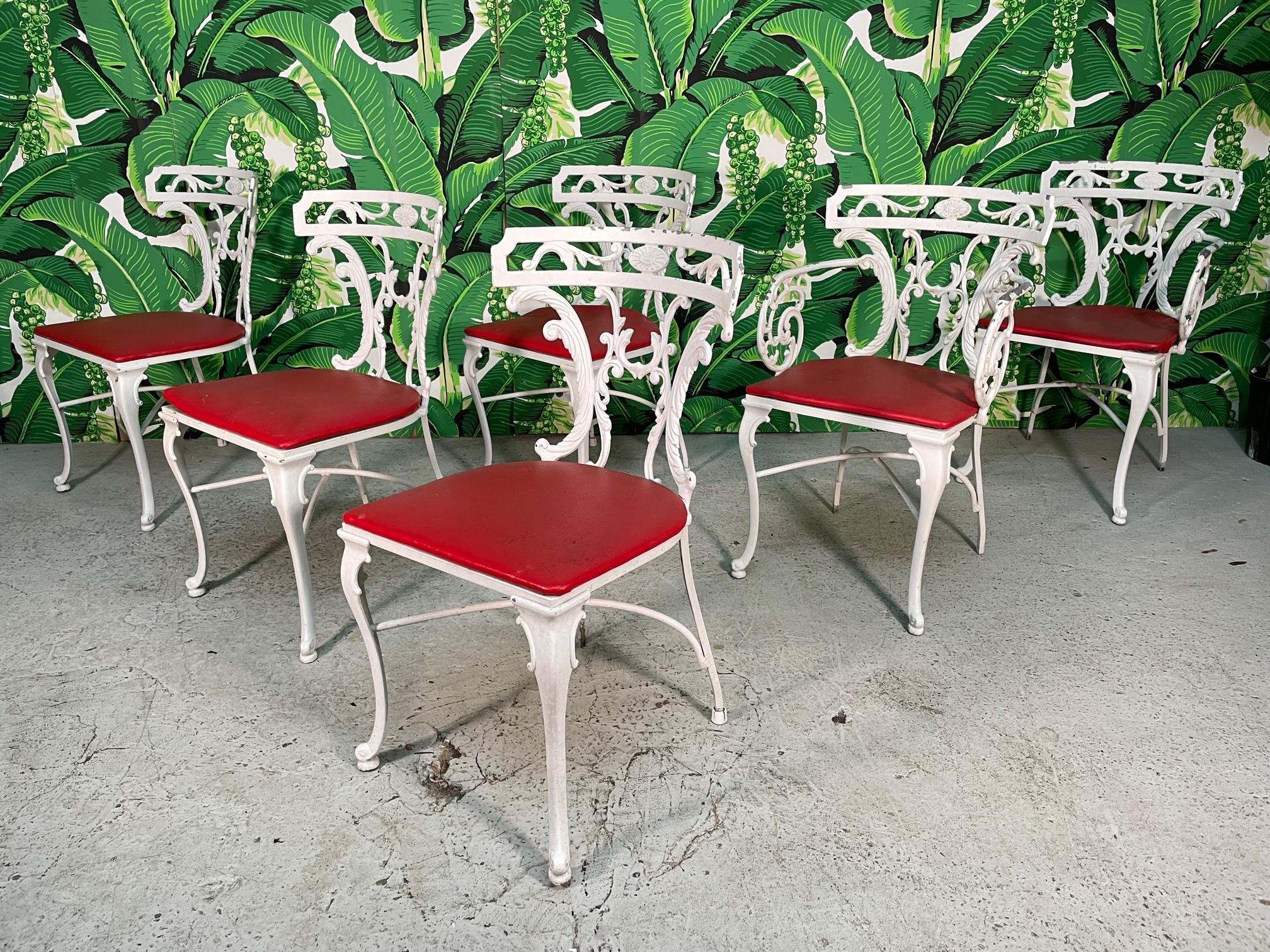 Klismos Garden Chairs 1950s Cast Aluminum, Set of 6 7