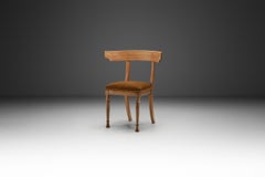Klismos-Inspired Oak Chair with Upholstered Seat, Denmark ca 1900