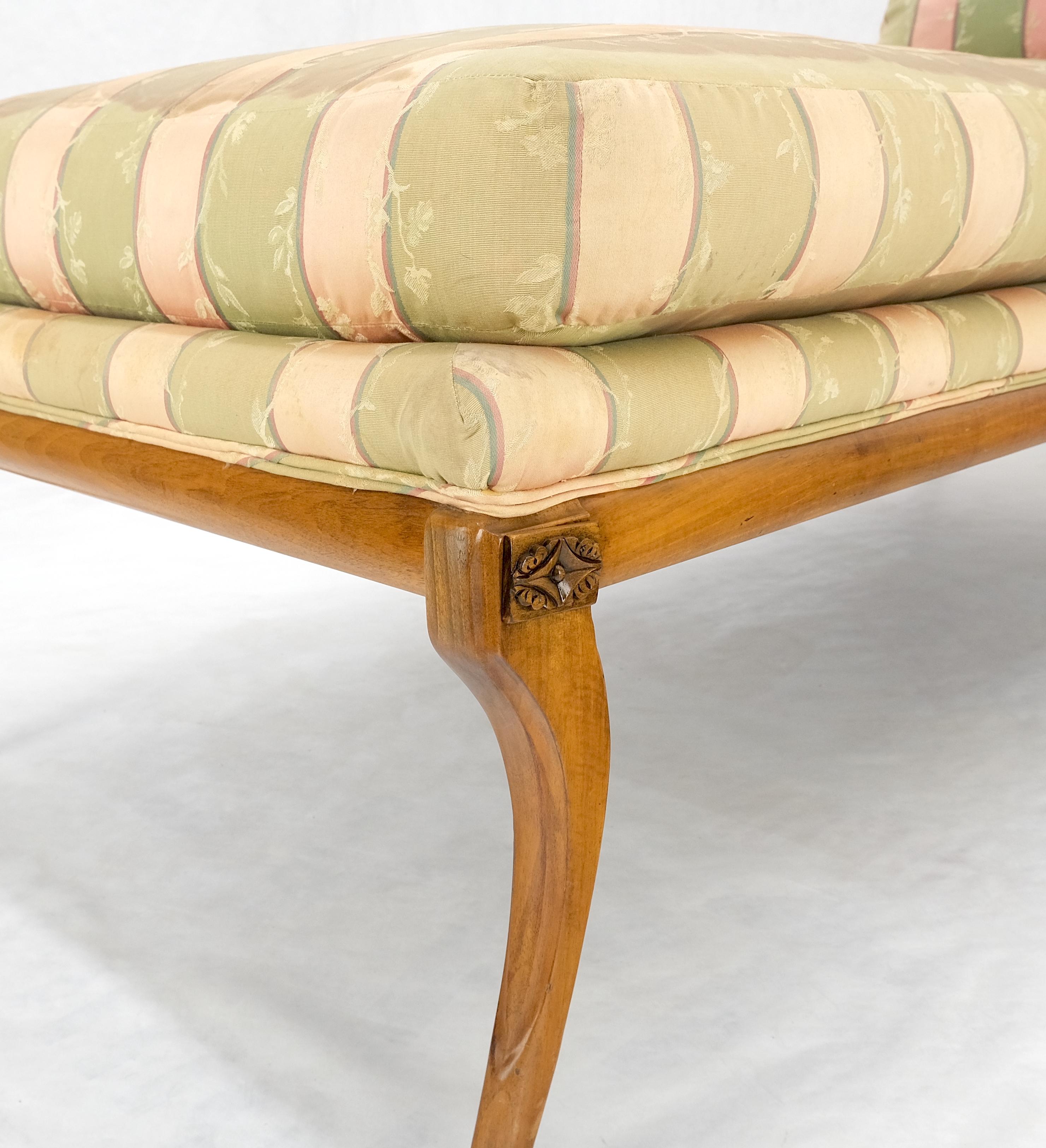 Hollywood Regency Klismos Light Carved Walnut Frame Chaise Lounge Chair Stunning MIINT Frame! For Sale