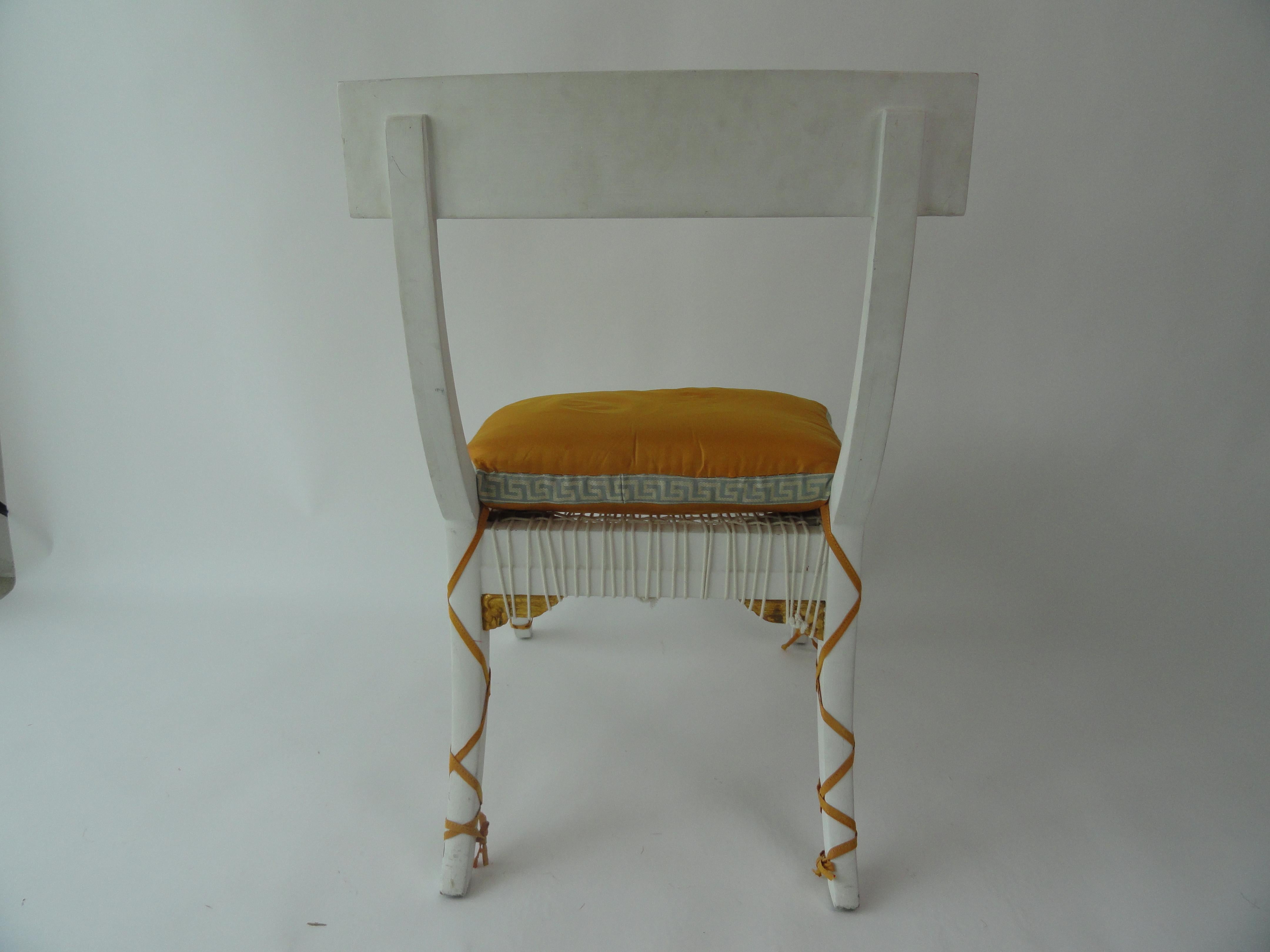 American Klismos-Style Chair with Cushion For Sale