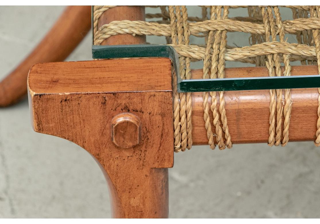 20th Century Klismos Style Cocktail Table With Woven Rope Top For Sale