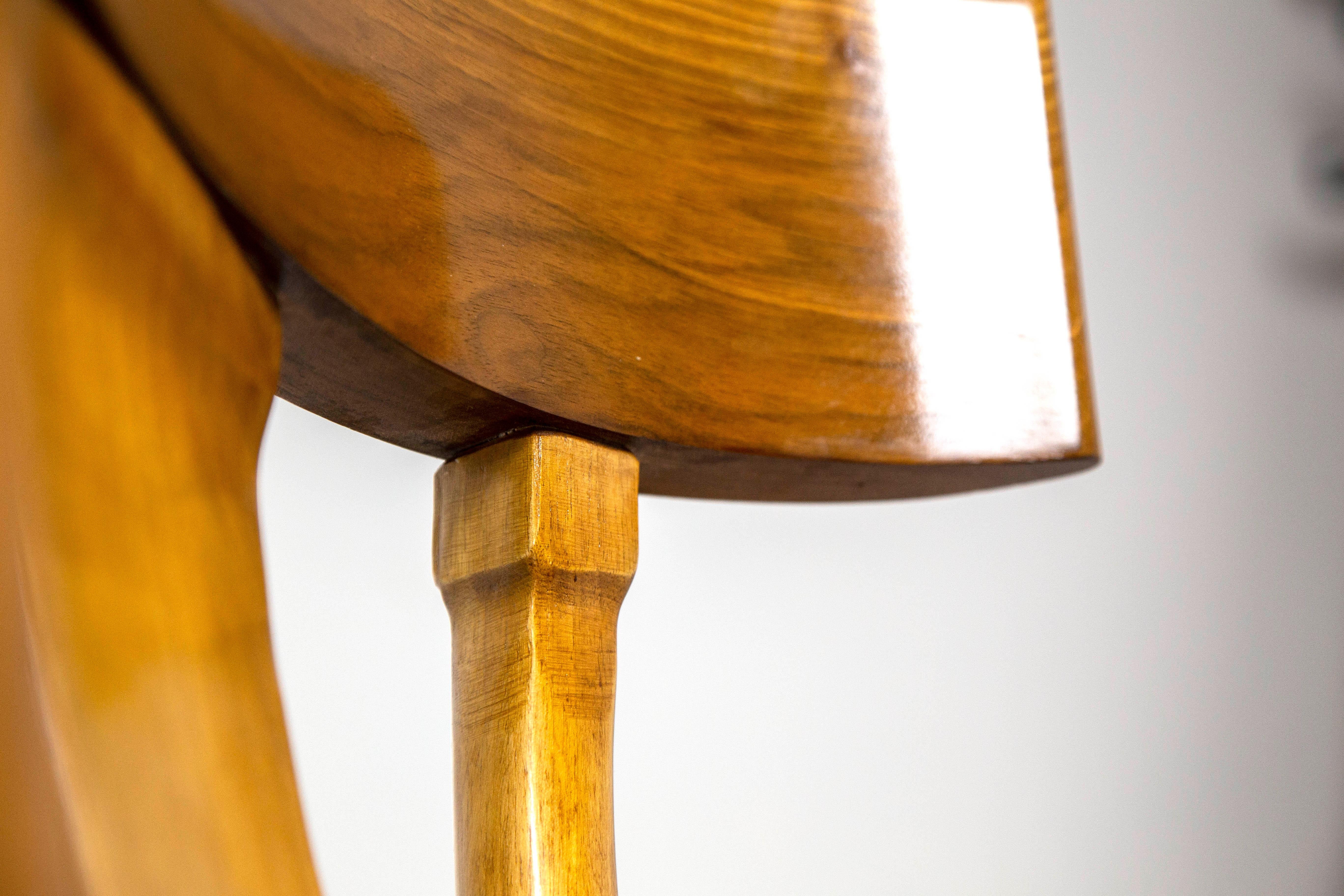 Klismos Walnut Wood Leather Seats Saber Legs Dining Chairs, Customizable 6
