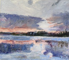 Khmelnytskyi, Tramonto, Dipinto paesaggistico, Olio su tela, 2024