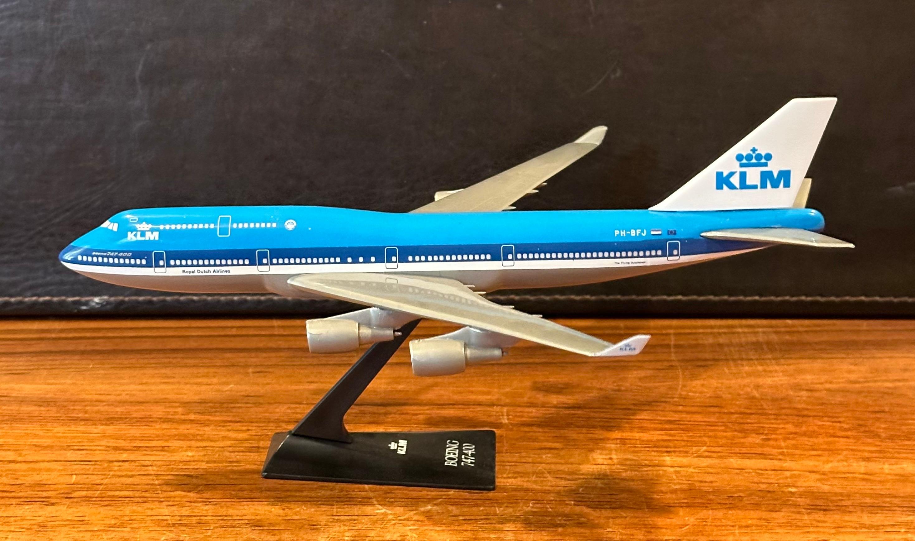 KLM Dutch Airlines Boeing 747-400 Jumbo Jetliner Airplane Contractor Desk Model For Sale 1