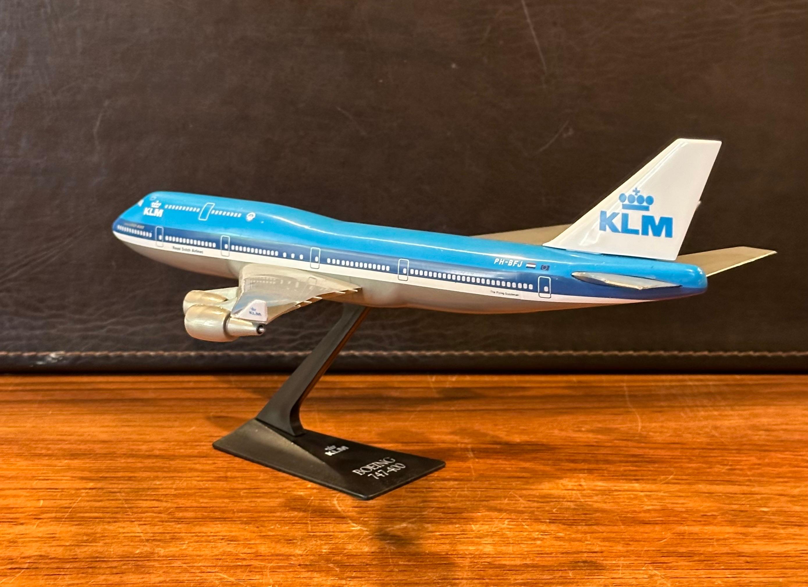 KLM Dutch Airlines Boeing 747-400 Jumbo Jetliner Airplane Contractor Desk Model For Sale 3