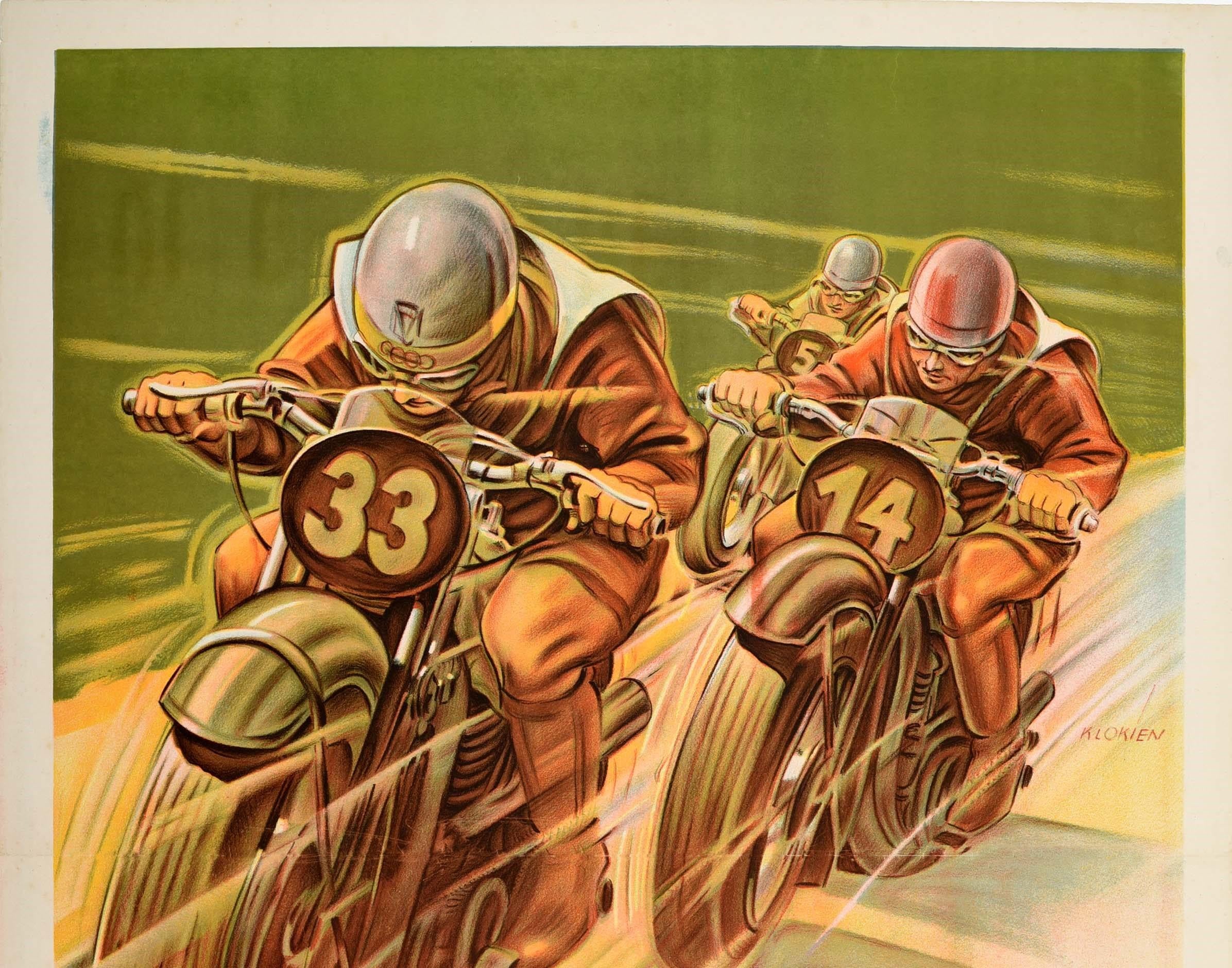 Original Vintage Poster Carreras De Motos VI Gran Premio Cadiz Grand Prix Race - Print by Klokien