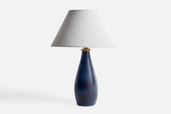 Klosterstad, Table Lamp, Ceramic, Brass, Sweden, 1960s