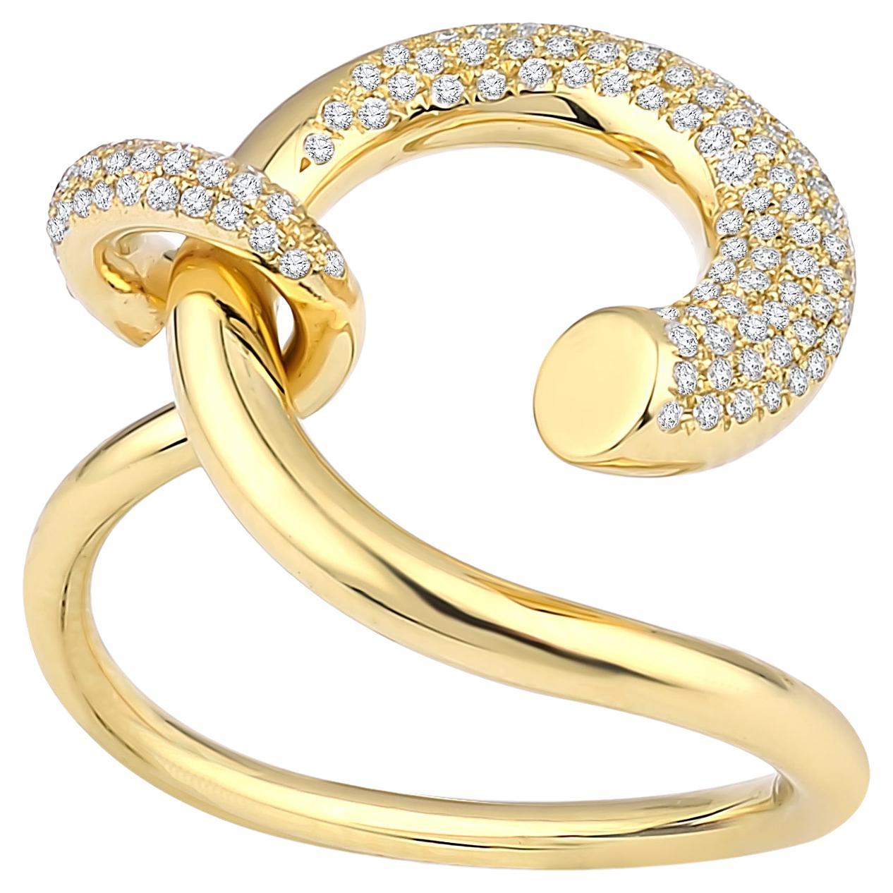 Kloto's Radiant Diamond and 18k Gold Cocktail Ring For Sale