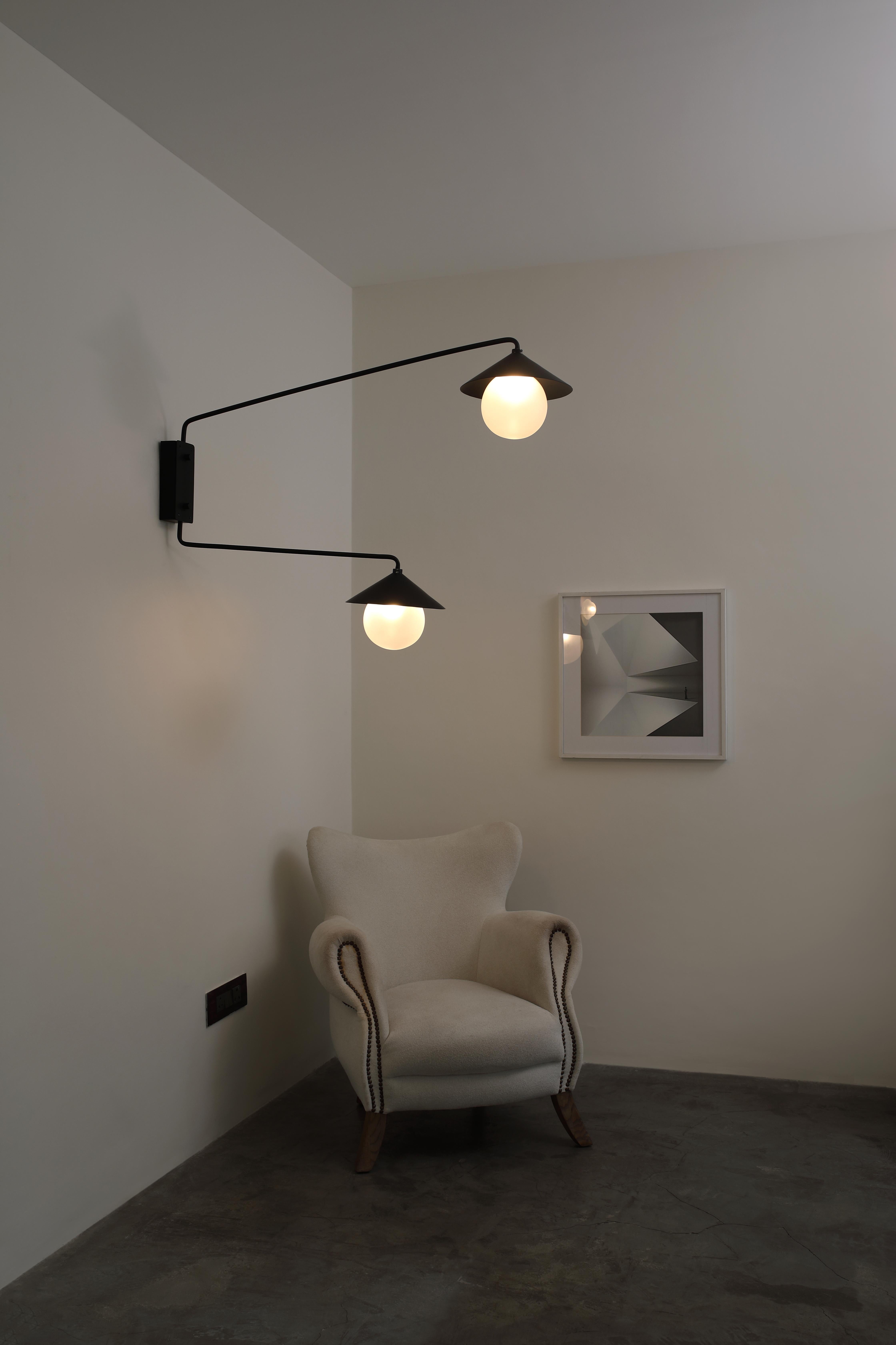Modern Klove Studio's Two Arm Hut Wall Light For Sale