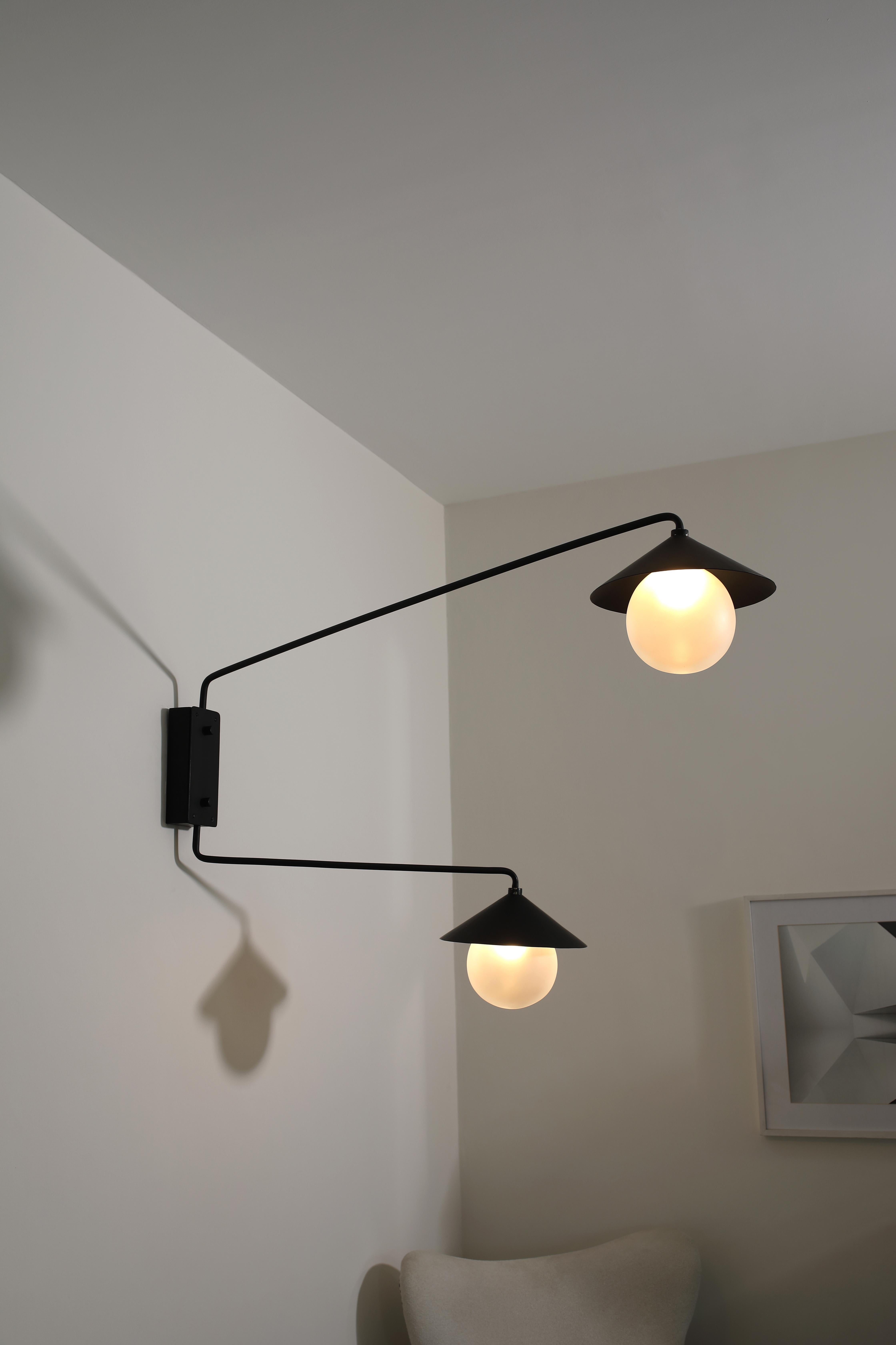 Indian Klove Studio's Two Arm Hut Wall Light For Sale