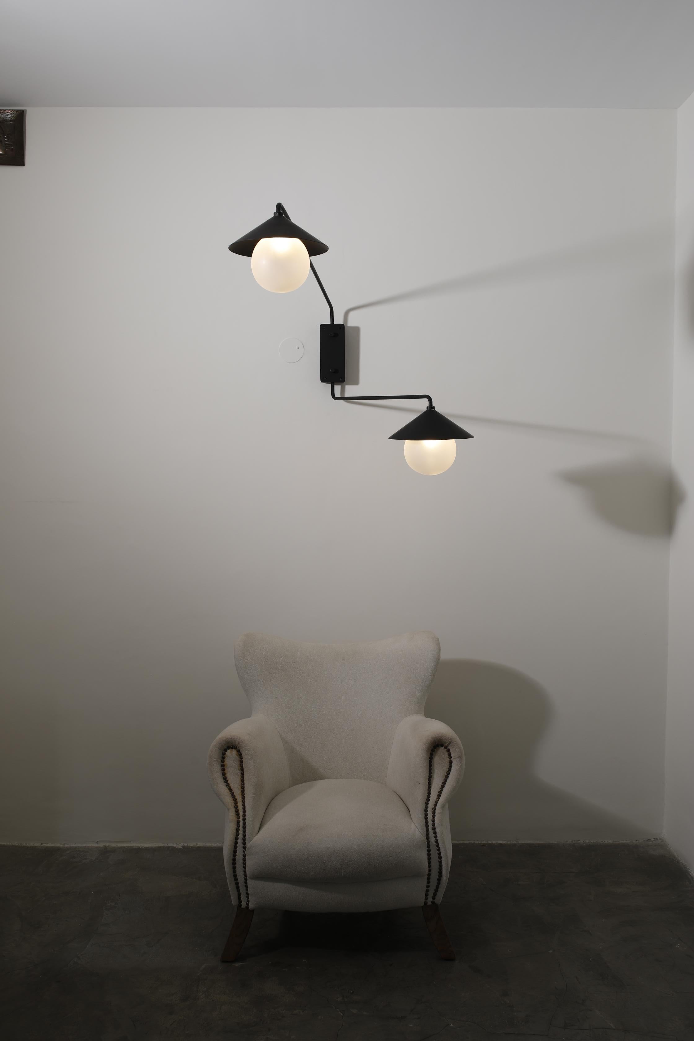 Contemporary Klove Studio's Two Arm Hut Wall Light For Sale
