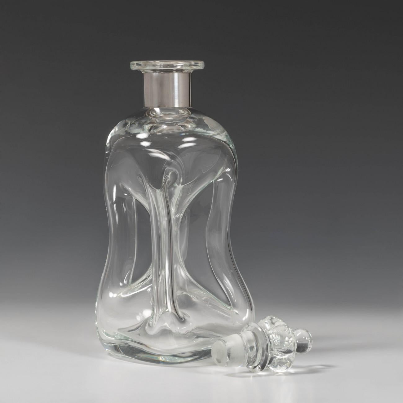 decanter with silver top