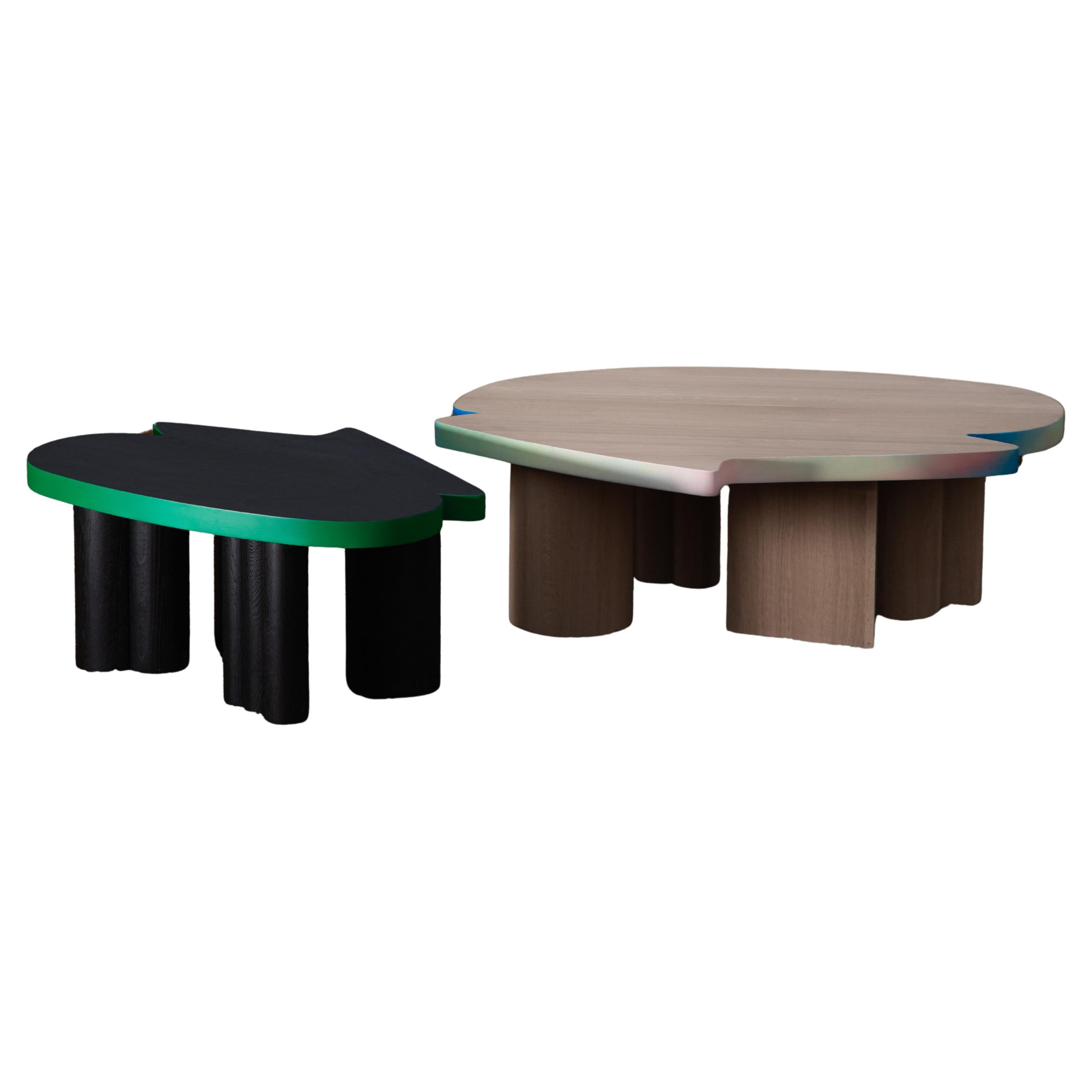 Kluskens Cloudy Coffee Table, Solid Oak, Handmade in the Netherlands For Sale