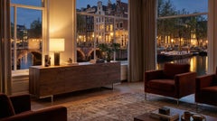 Kluskens Santos Sideboard handmade in solid walnut and brushed stainless steel