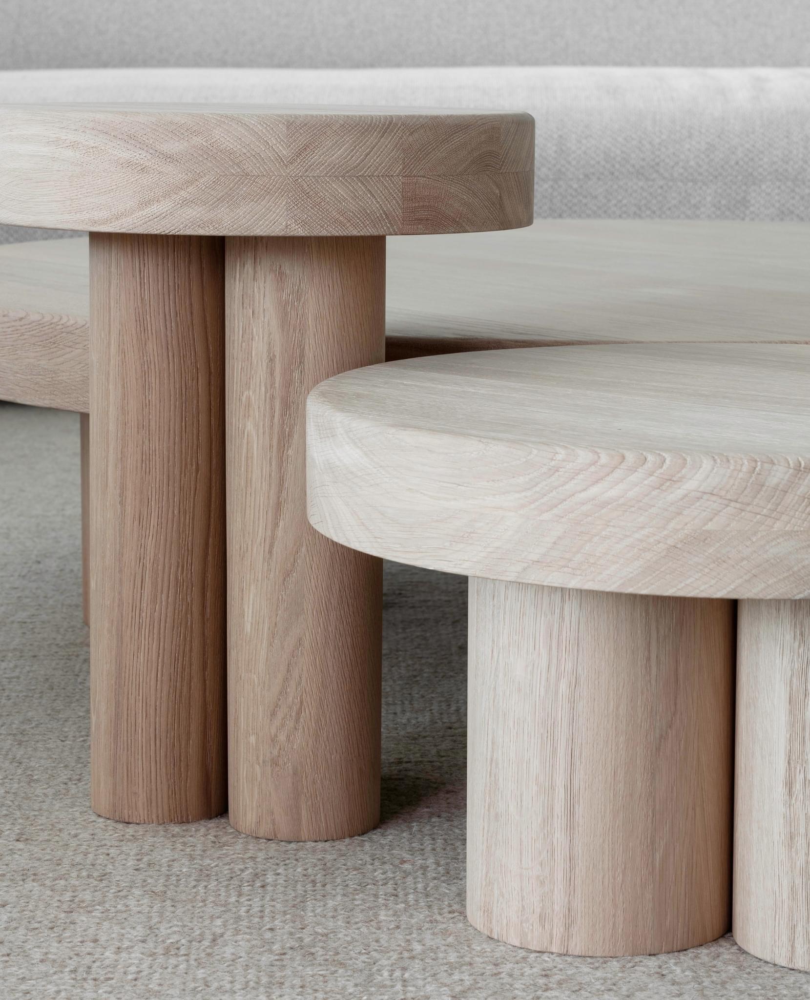 Dutch Kluskens Thick-Wood Coffee Tables For Sale