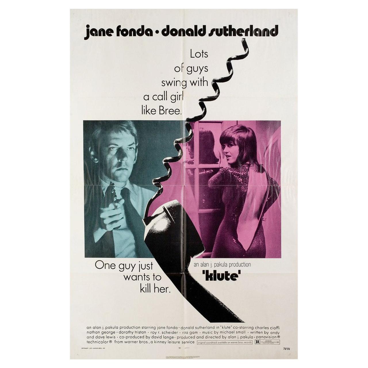 Klute 1971 U.S. One Sheet Film Poster