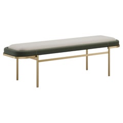 Klyne Bench by Portuguese Designer, Fabric & Metal, Mid-Century Modern