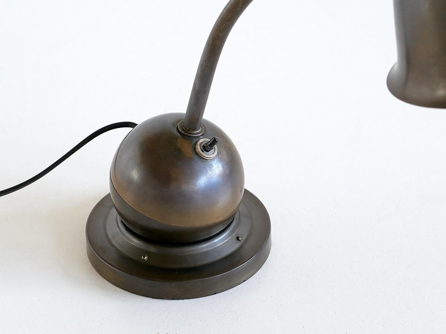 Metal KMD Daalderop Art Deco Counterweight Desk Lamp with Bell Shade, 1935