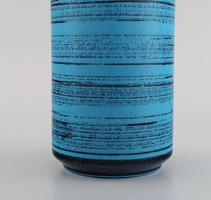 Knabstrup Ceramic Vase with Glaze in Shades of Blue, 1960s In Excellent Condition For Sale In Copenhagen, DK