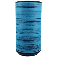 Knabstrup Ceramic Vase with Glaze in Shades of Blue, 1960s