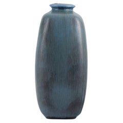 Knabstrup Ceramic Vase with Glaze in Shades of Blue and Grey, 1960s