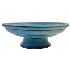 Knabstrup Denmark Blue Art Deco Fruit bowl in Painted Earthenware, 1920s