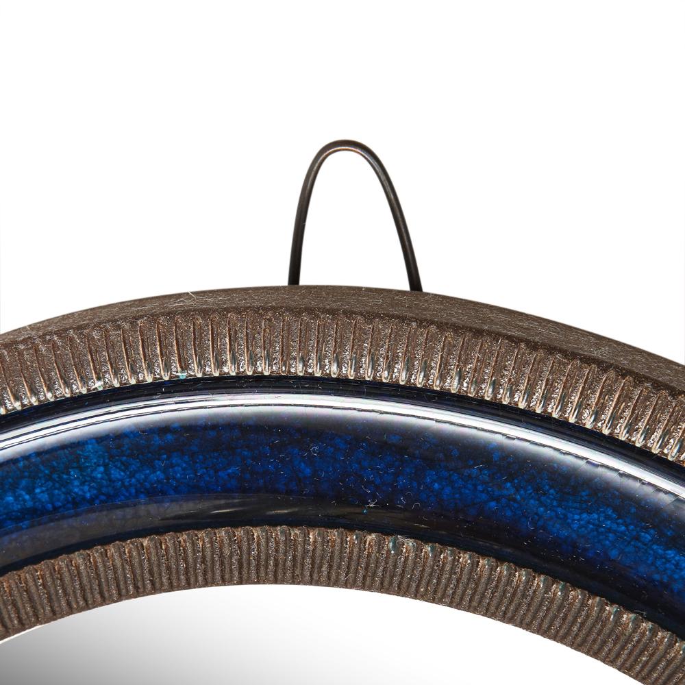 Mid-20th Century Erik Reiff for Knabstrup Mirror, Ceramic, Blue, Signed For Sale