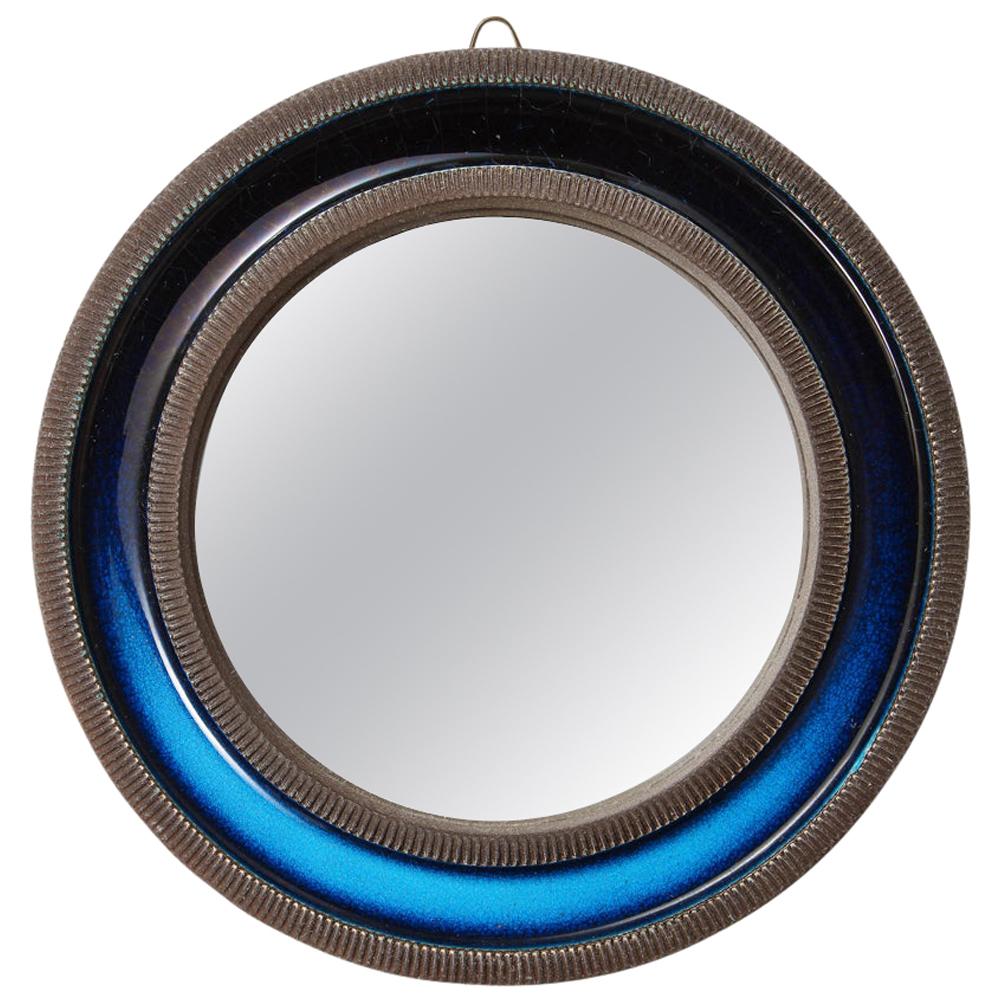 Knabstrup Mirror, Ceramic, Blue, Signed