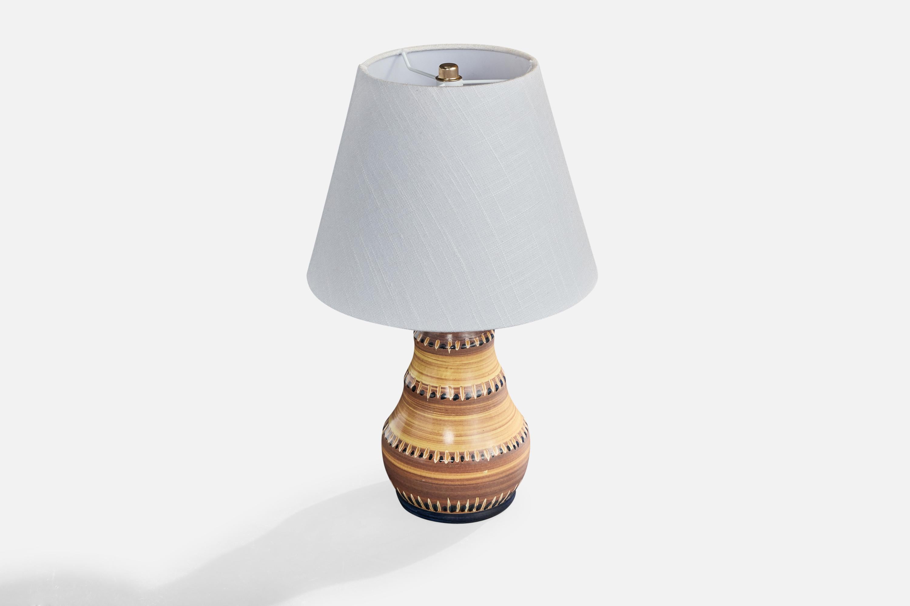 Knabstrup, Lámpara de mesa, Cerámica, Dinamarca, Años 60 Moderno de mediados de siglo en venta