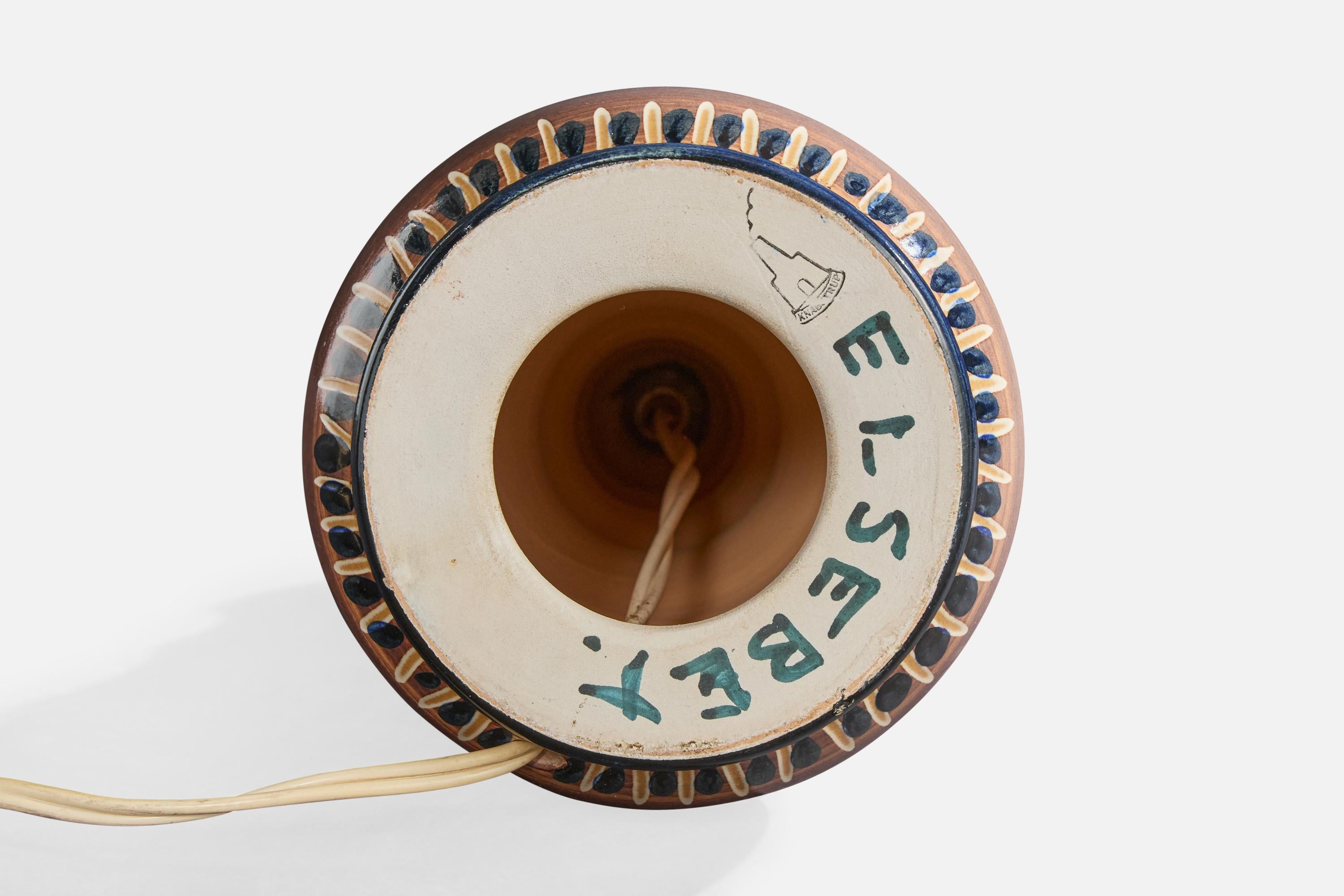 Knabstrup, Lámpara de mesa, Cerámica, Dinamarca, Años 60 en venta 1