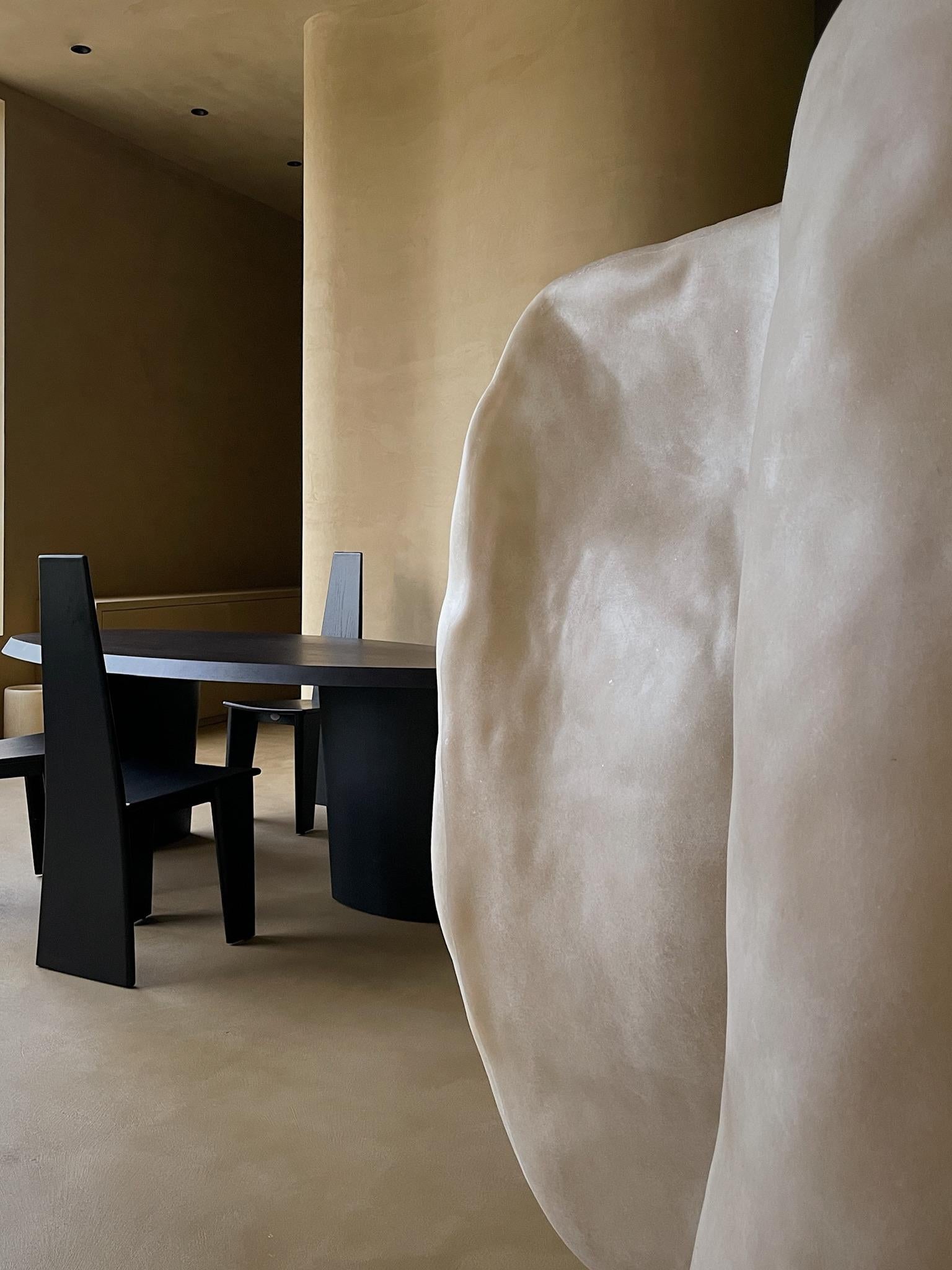 Contemporary Organic Form Natural Plain Beige Fiberglass Screen by kar en vente 8