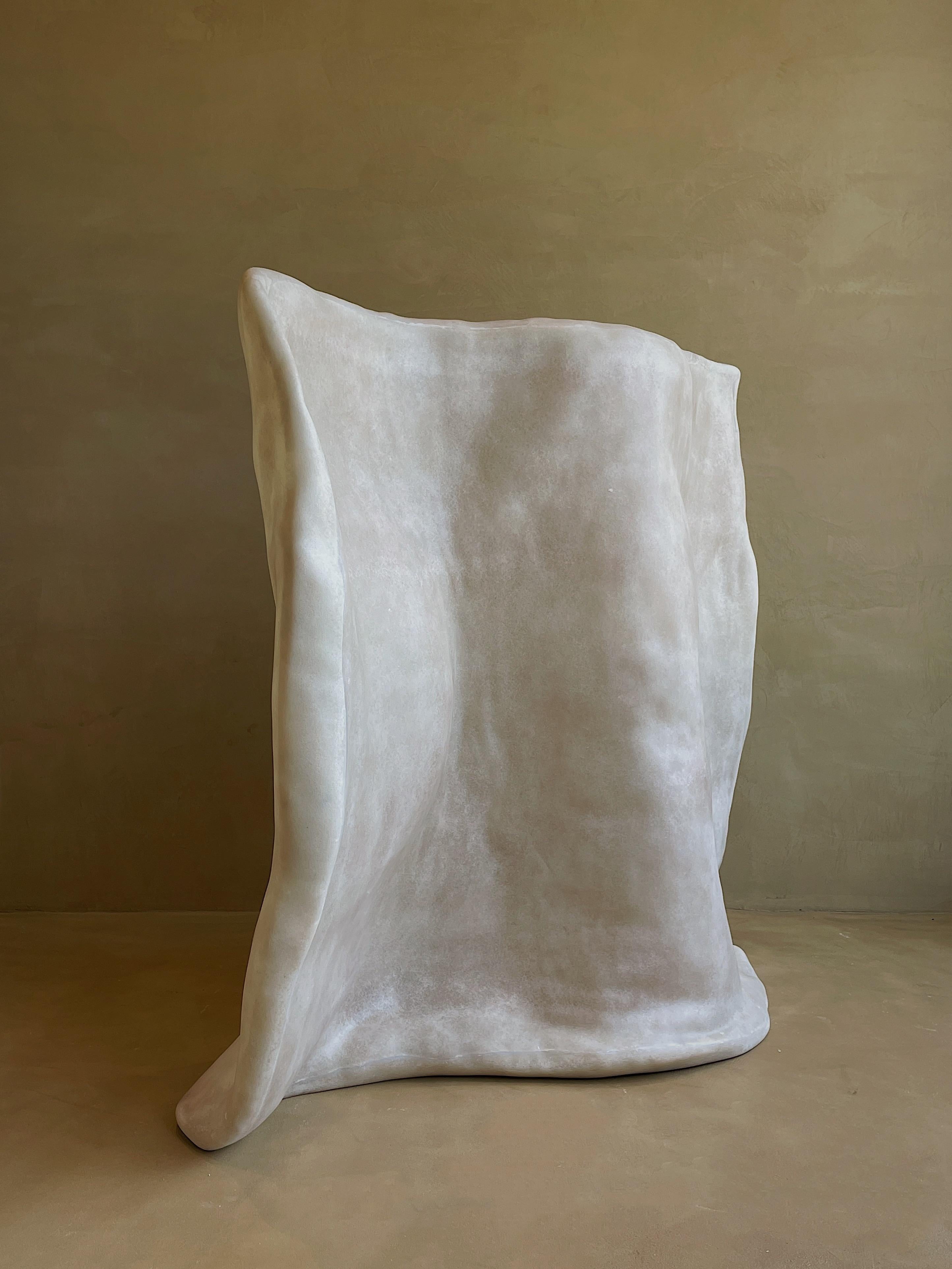 Contemporary Organic Form Natural Plain Beige Fiberglass Screen by kar en vente 1