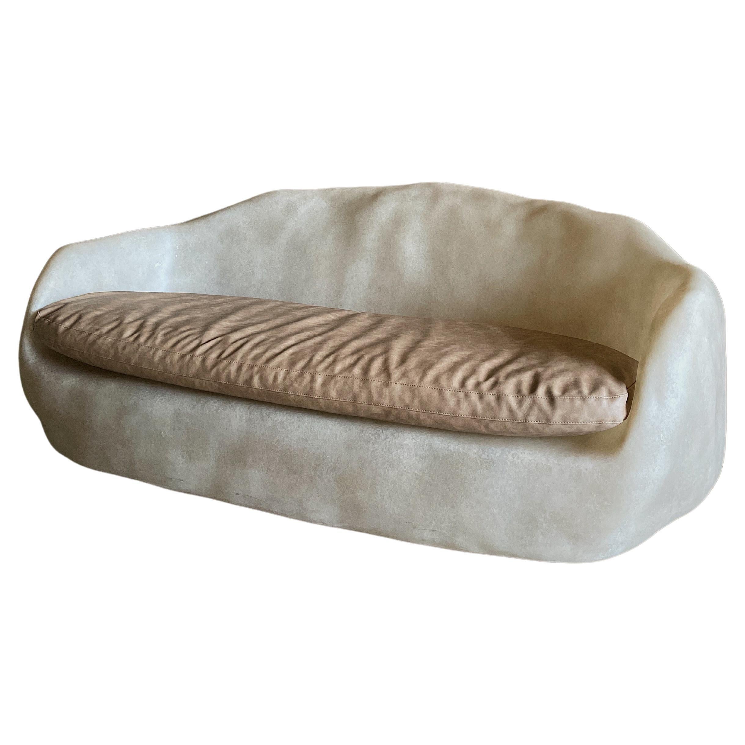 Asthetic Shape, Natural Beige Fiberglass Sofa with Cushion by kar