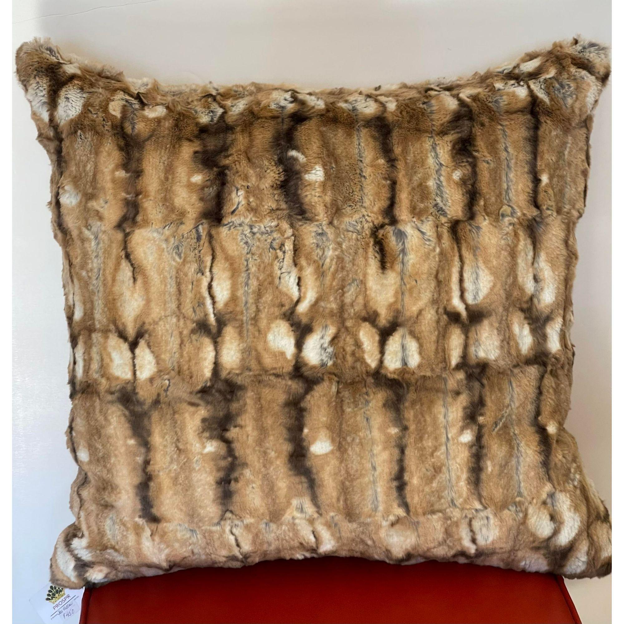 Kneedler Fauchere faux fur chinchilla down filled pillow.
Priced each.

Additional information:
Materials: feather, silk.
Color: beige.
Brand: Randy Esada Designs for Prospr.
Designer: Randy Esada Designs for Prospr.
Period: 2010s.
Styles: