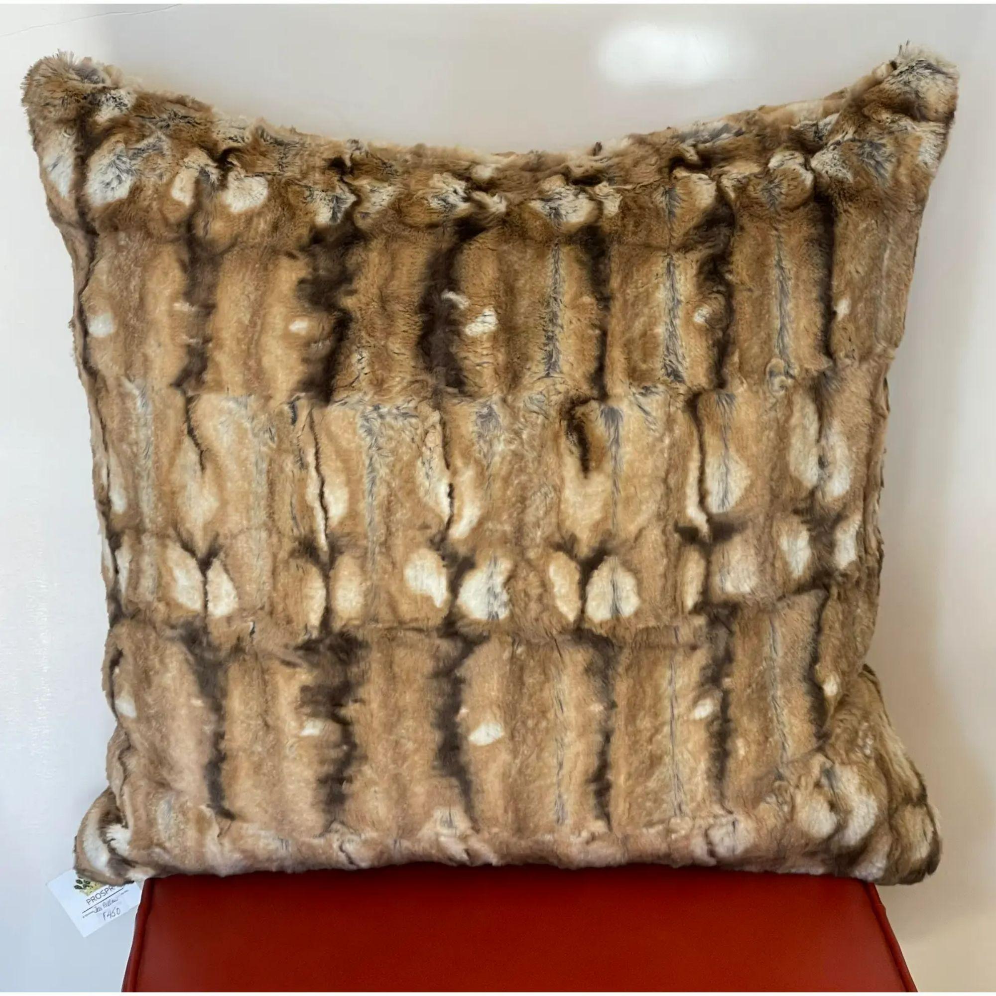 Contemporary Kneedler Fauchere Faux Fur Chinchilla Down Filled Pillow, 2010s