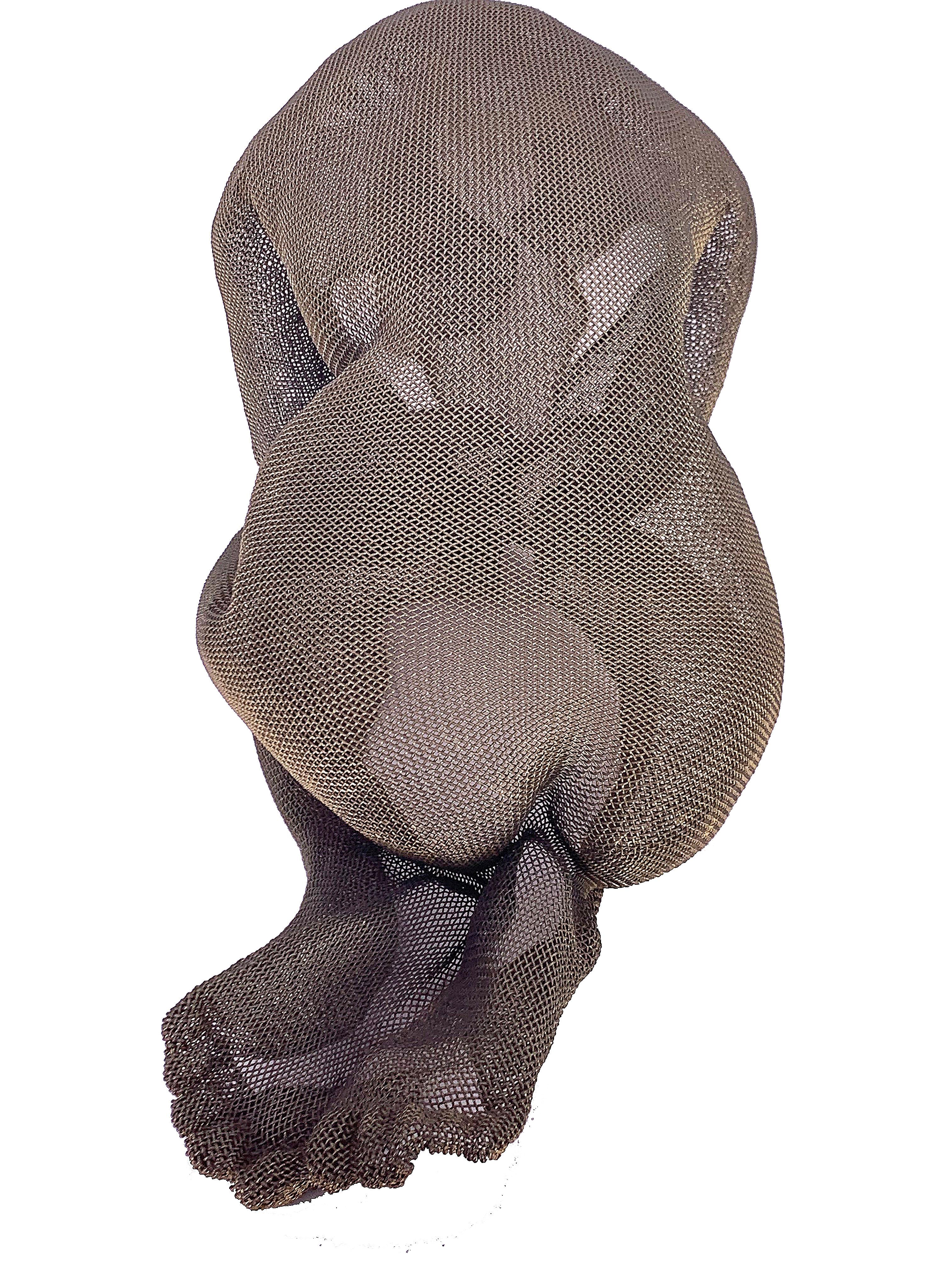 Kneeling Figurative Mesh Sculpture For Sale 5