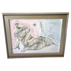 Musa inginocchiata" Olio/misto su carta, 1960 di Douglas D. Peden