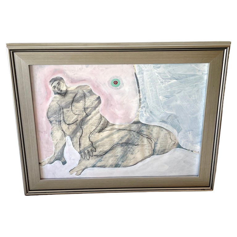 Kneeling Muse ' Oil/Mixed Media on Paper, 1960s by Douglas D. Peden For  Sale at 1stDibs