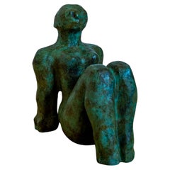 "Knees Up", A Patinated Bronze Nude By Barbara Beretich