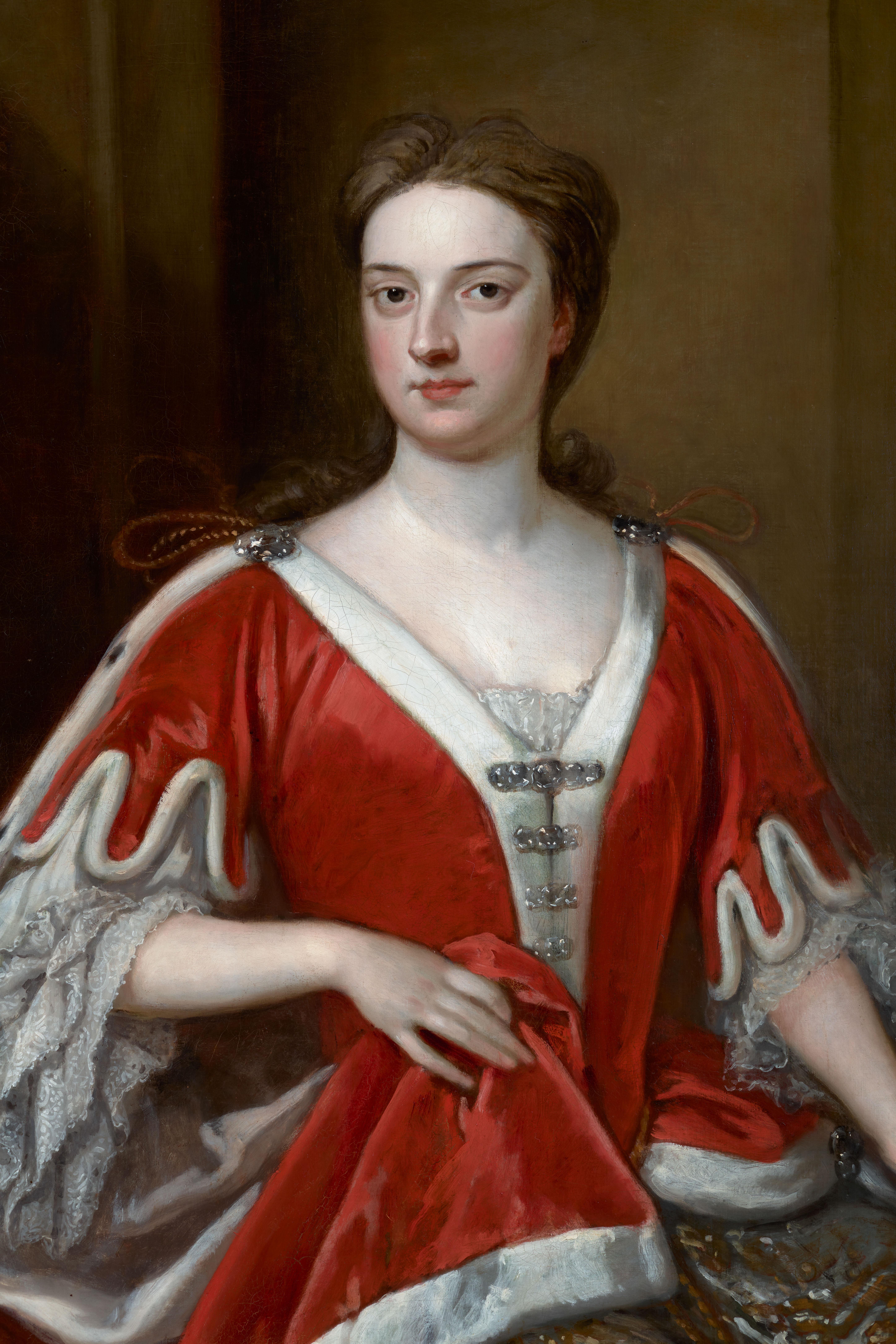 Portrait of Abigail, Countess of Kinnoull, Signed Dated Godfrey Kneller Painting For Sale 5