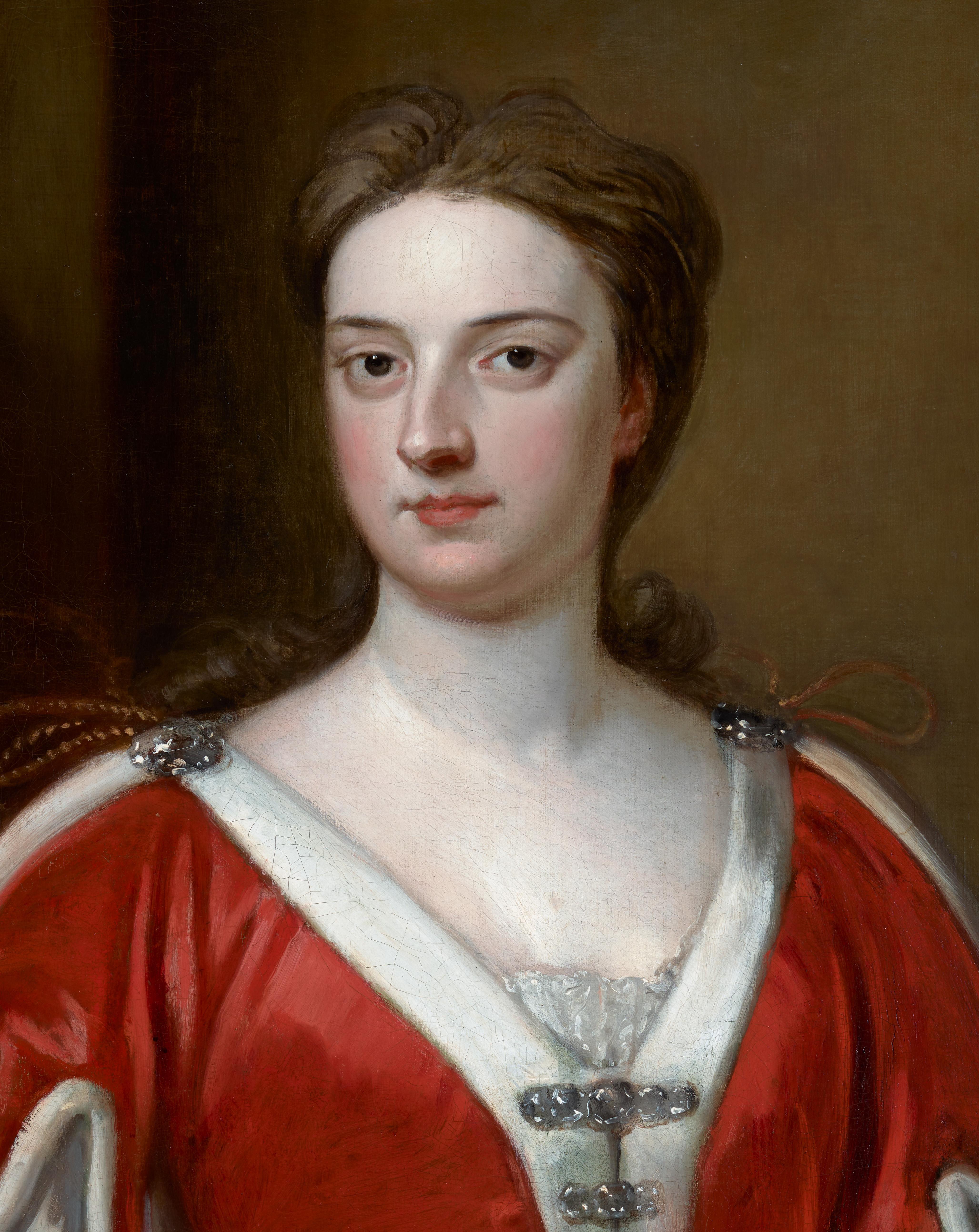 Portrait of Abigail, Countess of Kinnoull, Signed Dated Godfrey Kneller Painting For Sale 6