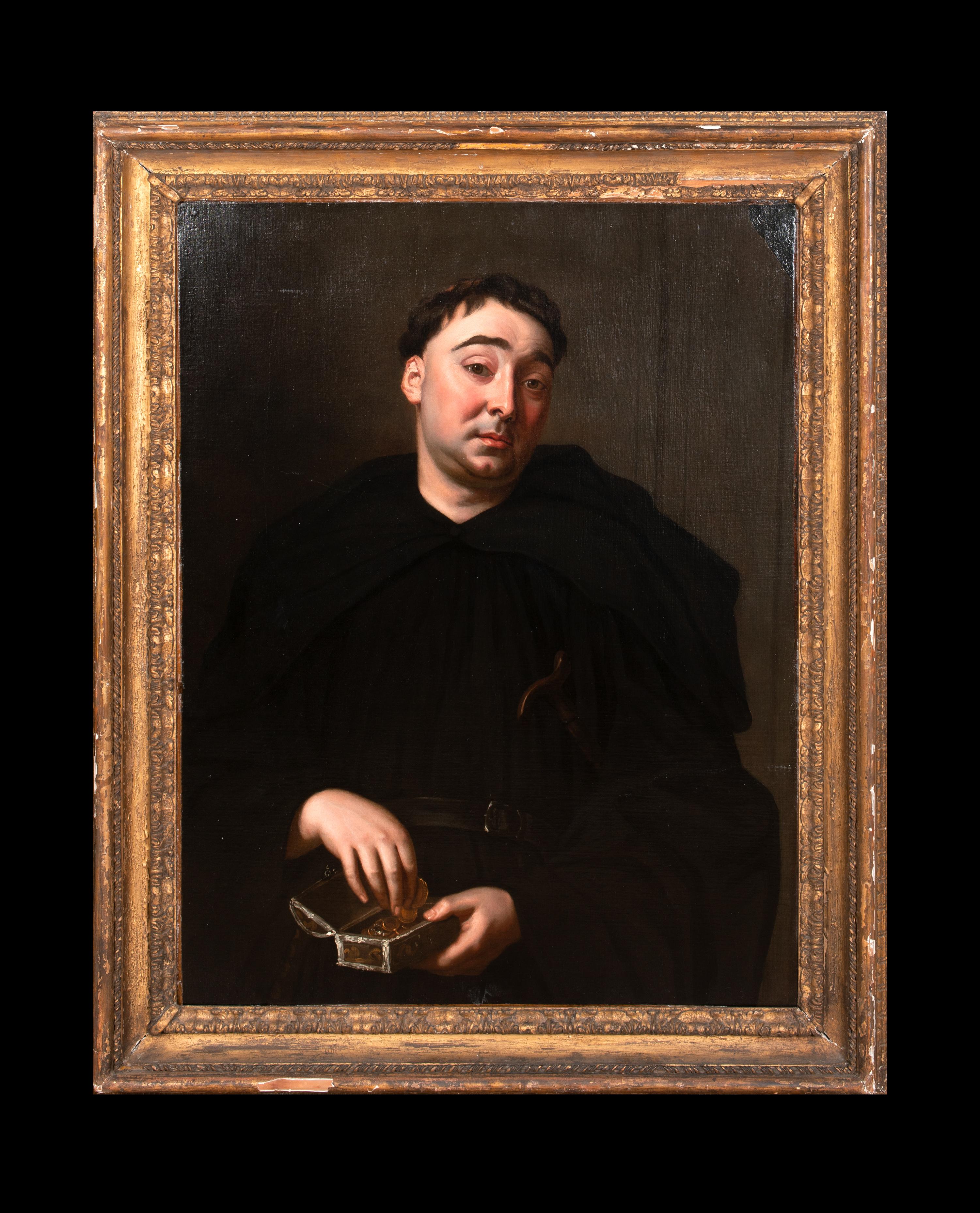 Ritratto dell'attore Anthony Leigh come padre Dominic da Drydens The Spanish Fryar - Painting di Kneller Godfrey