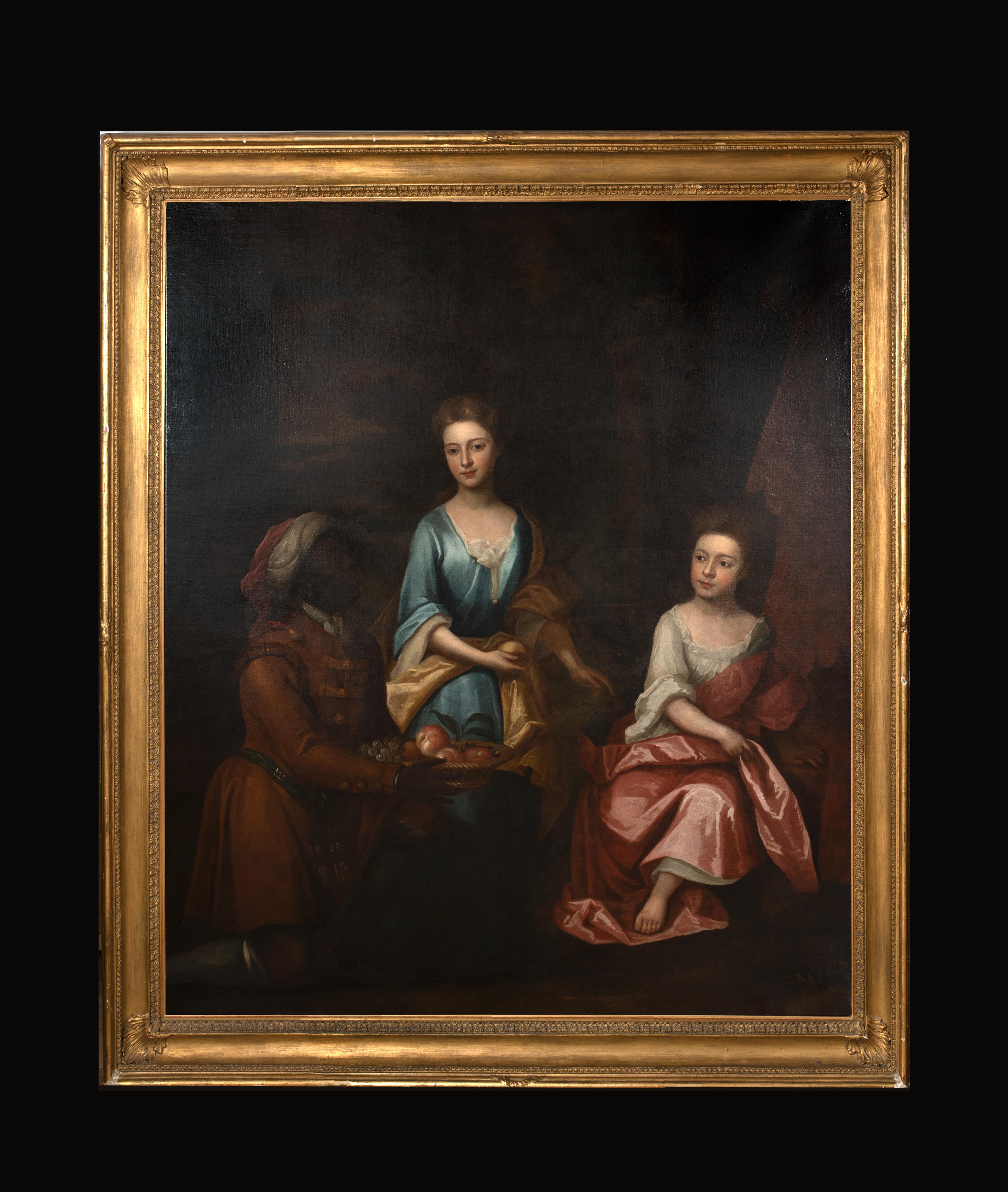 Portrait de deux jeunes filles et d'un serviteur, 17e siècle

cercle de Sir Godfrey KNELLER (1646-1723)

Immense portrait de maître ancien anglais du 17e siècle représentant deux jeunes filles et une servante, huile sur toile. Immense étude en pied