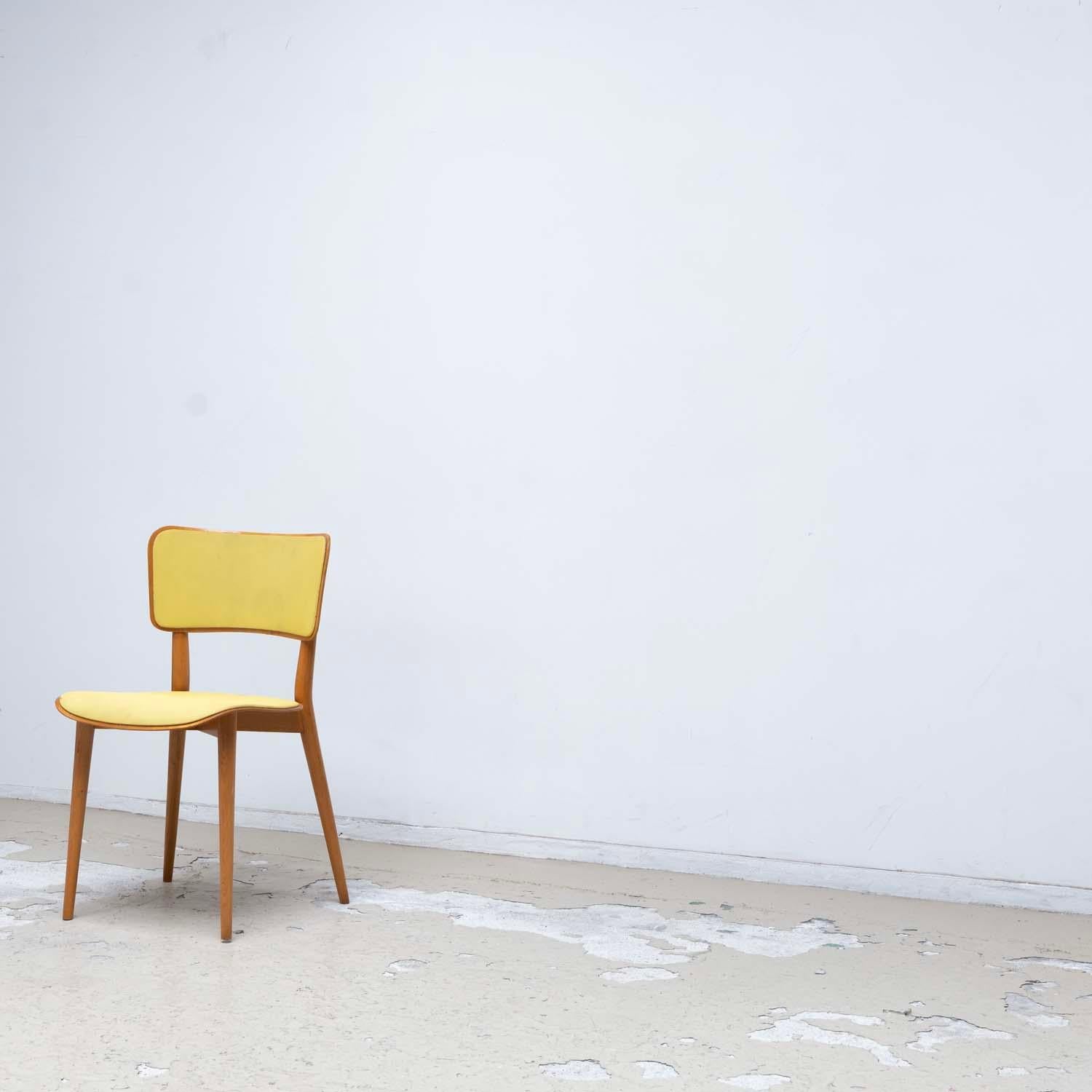 Kneuzzargenstull Chair with yellow seat by Max Bill dining chair side chair For Sale 2